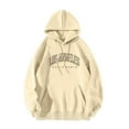 thumbnail image 1 of Womens Sweatshirts Plus Size Winter Hoodie Pullover Long Sleeved Sweatshirt Khaki 2XL, 1 of 5