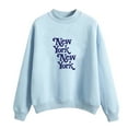 thumbnail image 1 of Womens Sweatshirts Plus Size Long Sleeve Round Neck Printed Causal Sweatshirts Sky Blue S, 1 of 2