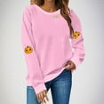 thumbnail image 1 of Womens Sweatshirts Plus Size Thanksgiving Pumpkin Printed Long Sleeve Round Neck Loose Top Sweatshirt,Tops for Women, 1 of 4