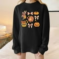 thumbnail image 1 of Womens Sweatshirts Plus Size Thanksgiving-print Long-sleeved Casual Loose Round-neck Drop-shoulder Sweatshirts,Tops for Women, 1 of 4
