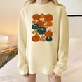 thumbnail image 1 of Womens Sweatshirts Pumpkin Thanksgiving-print Long-sleeved Round-neck Casual Loose Drop-shoulder Sweatshirt Beige M,Sweatshirts Jacket for Women, 1 of 4