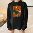 thumbnail image 1 of Womens Sweatshirts Pumpkin Thanksgiving-print Long-sleeved Round-neck Casual Loose Drop-shoulder Sweatshirt Black M,Sweatshirts Jacket for Women, 1 of 4