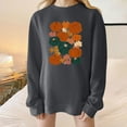 thumbnail image 1 of Womens Sweatshirts Pumpkin Thanksgiving-print Long-sleeved Round-neck Casual Loose Drop-shoulder Sweatshirt Gray M,Sweatshirts Jacket for Women, 1 of 4