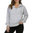 thumbnail image 1 of Womens Sweatshirts Quarter Zip Cropped Pullover Y2k Fleece Fall Fashion Tops Outfits, 1 of 5