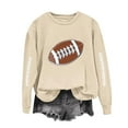 thumbnail image 1 of Womens Sweatshirts Rugby Loose Casual Printed Long Sleeved Sweatshirt,Tops for Women Beige, 1 of 4