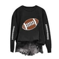 thumbnail image 1 of Womens Sweatshirts Rugby Loose Casual Printed Long Sleeved Sweatshirt,Tops for Women Black, 1 of 4