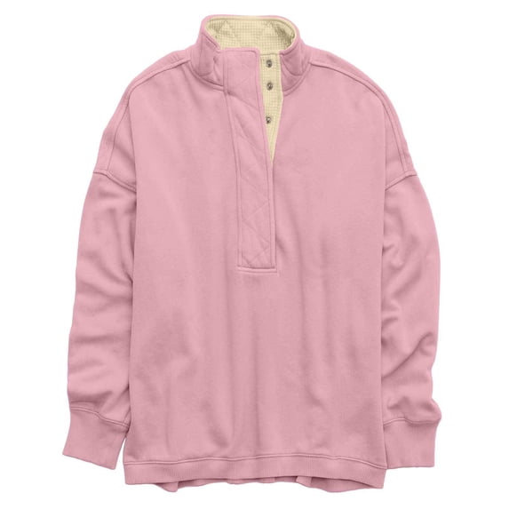 Womens Sweatshirts - Trendy Long Sleeve Oversized Pullover Tops, Fall Fashion Half Button Henley Neck Sweaters Clothes
