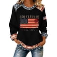 thumbnail image 1 of Womens Sweatshirts Women's 250th Anniversary Print Sweatshirt Without Hood Crew Neck Long Sleeve Casual Pullover Black L, 1 of 4