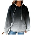 thumbnail image 1 of Womens Sweatshirts and Hoodies Oversized Casual Long Sleeve Fall Winter Fit Waffled Pullover Tops with Pocket, 1 of 4