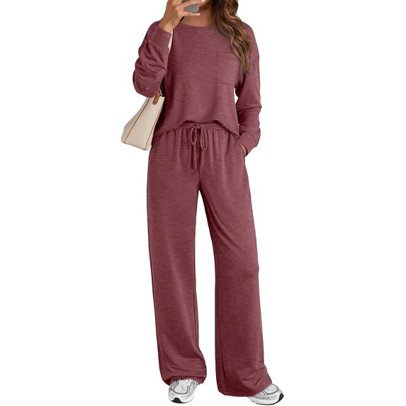 Womens Sweatsuits 2 Piece Lounge Matching Outfits Sweat Sets Tracksuit Travel Sweatshirts Fall Fashion Clothes 2025