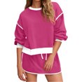 thumbnail image 1 of Womens Sweatsuits 2 Piece Set Crewneck Sweatshirts High Waisted Skort Skirts Tennis Running Tracksuits Shorts Sets, 1 of 7