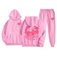 thumbnail image 1 of Womens Sweatsuits 2 Piece Set Solid Color Long Sleeve Hooded Sweatshirts and Pants Casual Fall Comfy Fashion Tracksuit Sets, 1 of 6