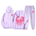 thumbnail image 1 of Womens Sweatsuits 2 Piece Set Solid Color Long Sleeve Hooded Sweatshirts and Pants Casual Fall Comfy Fashion Tracksuit Sets, 1 of 6