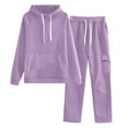 thumbnail image 1 of Womens Sweatsuits 2 Piece Sets Drawstring Raglan Hoodies Cargo Sweatpants Wide Leg Track Suits Fall Clothes, XL, 1 of 7