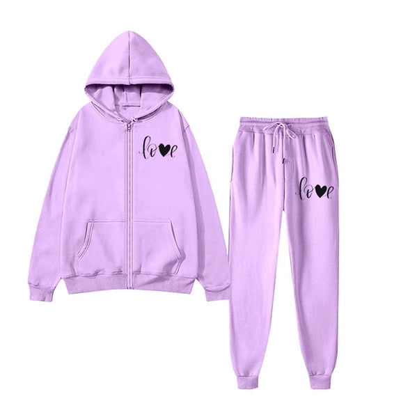 Women'S Sweatsuits 2 Piece Outfits - Long Sleeve Hoodie With Sweatpants Matching Sets Women Clothing Comfy Sets for Women Clothing