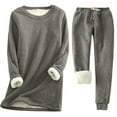 thumbnail image 1 of Womens Sweatsuits Set Holiday Usmixi Womens 2 Piece Plush Sweatshirt Sets Winter Thickened Warm Cozy Fleece Lined Top and Drawstring Jogger Pant Outfits Lamb Woolen Lounge Sets Up to 65% off, 1 of 3
