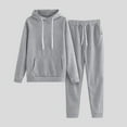 thumbnail image 1 of Womens Sweatsuits Set Holiday Womens Hoodies 2 Piece Outfits Set Casual Solid Drawstring Hooded Sweatshirt and Jogger Pant Tracksuit Set Lounge Set with Pocket Up to 65% off, 1 of 5