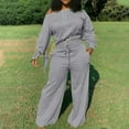 thumbnail image 1 of Womens Sweatsuits Set Holiday Usmixi Lounge Sets for Women Long Sleeve Off Shoulder Pullover and Drawstring Elastic Waist Pant 2 Pieces Outfit Casual Solid Pocket Tracksuit Sets Up to 65% off, 1 of 5