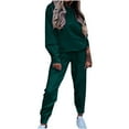 thumbnail image 1 of Womens Sweatsuits Set Womens Tracksuit Sets Casual Solid Hooded Sweatshirt and Jogger Sweatpant 2 Piece Outfits Ladies Girls Running Sports Lounge Sets with Pocket, 1 of 6
