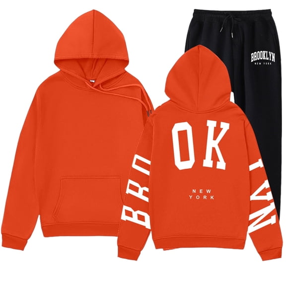 Womens Sweatsuits Sets Two Piece Letter Print Long Sleeve Hooded Pullover Tops and Jogger Pant Fall Fashion Clothes Airport Travel Pants Tracksuits