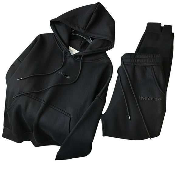 Womens Sweatsuits Two Piece Hoodie Long Sleeve Pullover and Baggy Sweatpants Loungewear Sets Womens Fall Travel Essentials