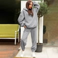 thumbnail image 1 of Womens Sweatsuits Two Piece Hoodie Long Sleeve and Wide Leg Sweatpants Loungewear Sets Fall Sets Matching Set, 1 of 4