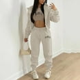 thumbnail image 1 of Womens Sweatsuits Two Piece Zipper Hoodie Long Sleeve Sweatshirt with Wide Leg Pants Lounge Sets Cute Fall Outfits Cute Sets for Women, 1 of 6