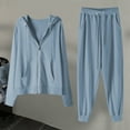 thumbnail image 1 of Womens Sweatsuits Two Piece Zipper Hoodie Sweatshirt Jogger Pants Loungewear Sets Fall Essentials Women Outfits Sets, 1 of 3