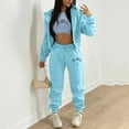 thumbnail image 1 of Womens Sweatsuits Two Piece Zipper Hoodie Sweatshirt Wide Leg Sweatpants Lounge Womens Fall Womens Outfits, 1 of 6