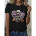 thumbnail image 1 of Halloween Womens Sweet Spooky Graphic Tee T Shirt Tops Short Sleeve Round Neck Black S-5XL, 1 of 5