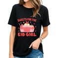 thumbnail image 1 of Womens Sweets For The Eid Girl Muslim Kids Eid al fitr Adha T-Shirt Black, 1 of 5