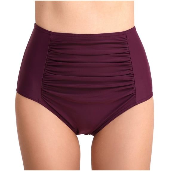Womens Swim Bottoms High Waisted Under $10 Pleated Skinny Fashion Wrap Hip Trunks High-waisted Briefs