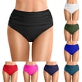 thumbnail image 1 of Womens Swim Bottoms High Waisted Ruched Bikini Tankini Bottoms Tummy Control Swimsuit Briefs Slim Fit Womens Bathing Suit Bottoms, 1 of 5