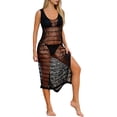 thumbnail image 1 of Womens Swim Cover Up Beach Cover Ups for Women Elegant Side Slit Long Beach Cover Up Dress Breezy Crochet Knit Tunic for Summer Swimwear Outerwear, 1 of 4