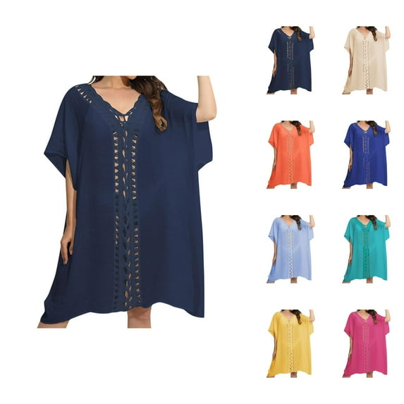 Womens Swim Cover Up Plus Size Swimsuit Cover Up Trendy Women's Crochet Floral Beach Cover Up Dress for Swimsuit Style and Comfort for Summer