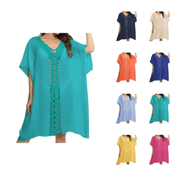 Womens Swim Cover Up Plus Size Swimsuit Cover Up Trendy Women's Crochet Floral Beach Cover Up Dress for Swimsuit Style and Comfort for Summer