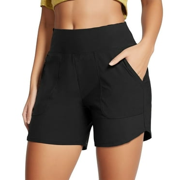 Womens Swim Pants High Waisted Swim Board Shorts With Pockets Bathing Suit Shorts for Women
