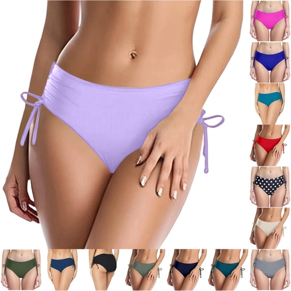 Womens Swim Shorts Bikini Bottoms Full Coverage Purple Mid Rise Swim Bottoms Women's Bikini Swimsuits