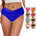thumbnail image 1 of Womens Swim Shorts Bikini Full Coverage Blue Midrise Bikini Bottom Beach Swimwear, 1 of 5