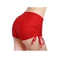 thumbnail image 1 of Womens Swim Shorts High Waist Sides Drawstring Stretch Sports Boyshorts Bathing Suit, 1 of 3