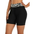 thumbnail image 1 of Womens Swim Shorts High Waist Swimsuits Shorts Swim Short with Pockets Color Block, 1 of 7