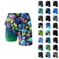 thumbnail image 1 of Womens Swim Shorts with Compresssion Liner 2026 Summer Casual Elastic Waist Leopard Print Board Shorts with Pockets Beachwear, 1 of 5