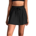 thumbnail image 1 of Womens Swim Skirts 2-In-1 High Waisted Drawstrings Bathing Shorts with Two Zipper Pockets, 1 of 1