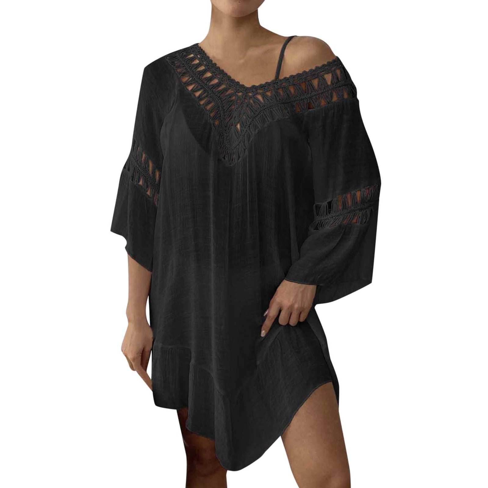 Womens Swimsuit Cover Up Crochet Beach Bikini Cover Up Dress Sexy ...