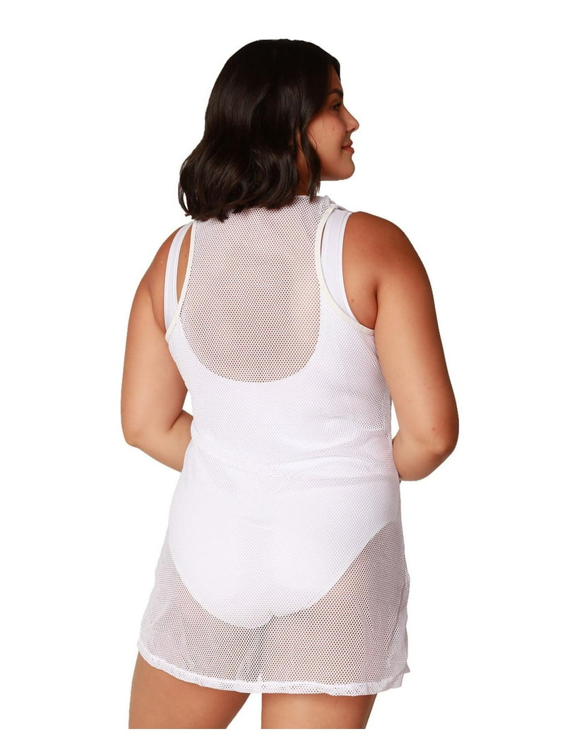 Vacay Land Women's Sleeveless Mesh Swimsuit Cover Up, Size M ‚Äì