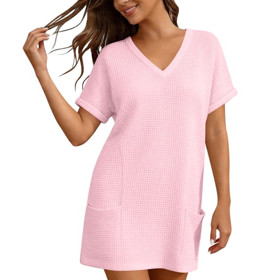 Womens Swimsuit Cover Up Short Sleeve V Neck Bathing Suit Civerup Summer Casual Beach Dresses Plus Size Fashion
