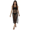 thumbnail image 1 of Womens Swimsuit Cover-up Fishnet Mesh Tank Dress with Hi-Slit on the Sides, Dress with Hi-Slit Black, Size: M, Vacay Land, 1 of 1