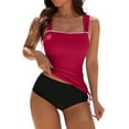 thumbnail image 1 of Womens Swimsuit Tankini Bathing Suits Two Piece Full Coverage Slim Swim Suits with High Waisted Bottom Swimsuit Sets, 1 of 4