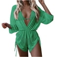 thumbnail image 1 of Womens Swimsuit with Coverup New Lace Up High Waist 3-Pieces Bikini Swimsuit Swimsuit Bodysuit Jumpsuit, 1 of 6