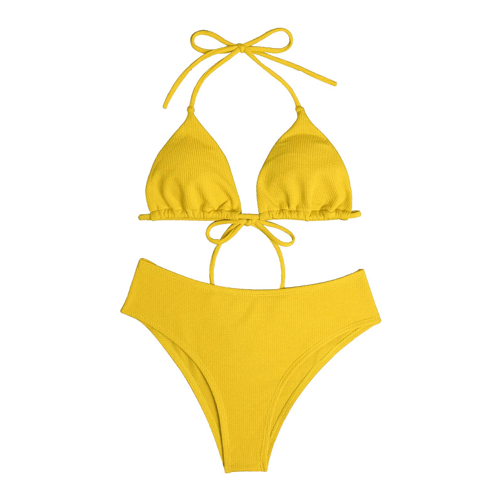 Womens Swimsuits 2023 New Solid Color Bikini Ladies Split Bathing Suit